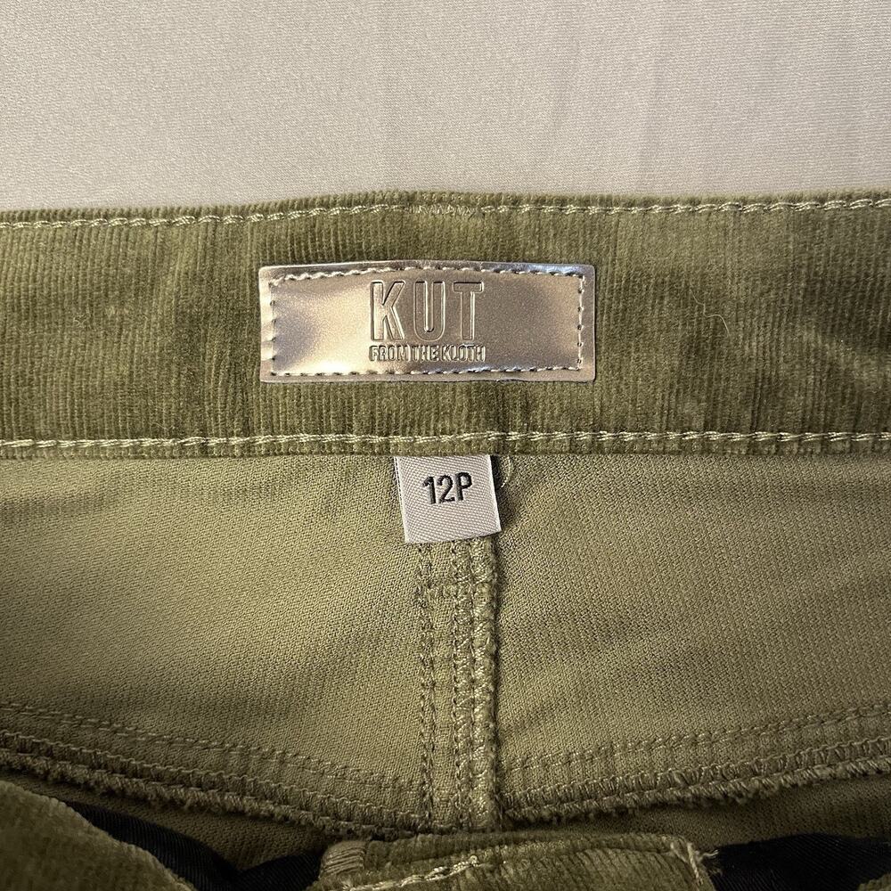 Kut from the Kloth 12P Rachael Fab Ab Mom Jean Corduroy Pants Moss High Rise - Picture 15 of 16